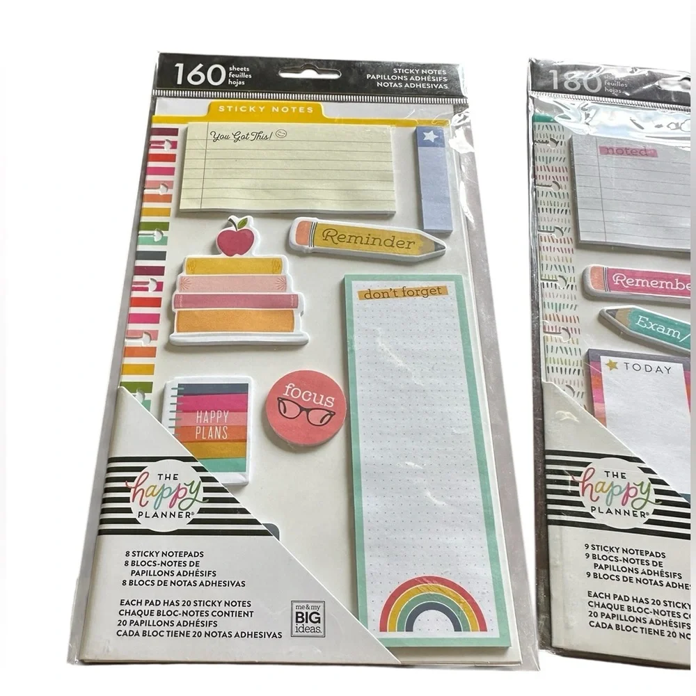 The Happy Planner School Themed 2 Pack Sticky Notes